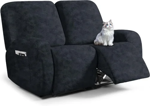 Vista 61 de ANARACHON Fundas para sillas reclinables con aspecto de cuero, funda elástica de 4 piezas, funda suave para silla reclinable, protector de muebles