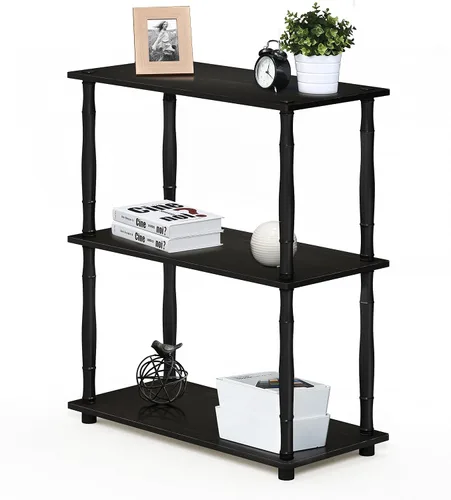 Vista 133 de Furinno Turn-N-Tube - Estantes de almacenamiento, estante para libros de 3 niveles, estante esquinero, estantes abiertos sin herramientas