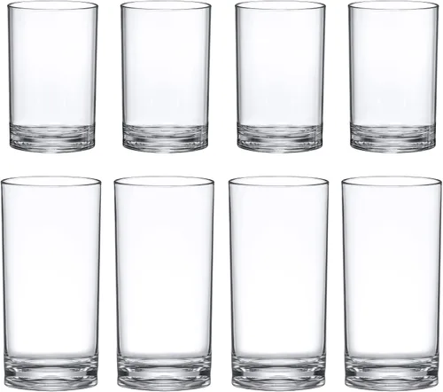 Vista 4 de Amazing Abby - Probity - Vasos de plástico de 10 onzas y 16 onzas (juego de 8), vasos de plástico para beber, vasos de plástico reutilizables, sin