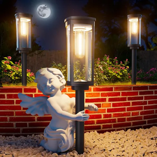 Vista 8 de ALFIOT - Farolas solares para camino al aire libre, luces solares para exteriores, impermeables IP65, encendido/apagado automático, luces de jardín