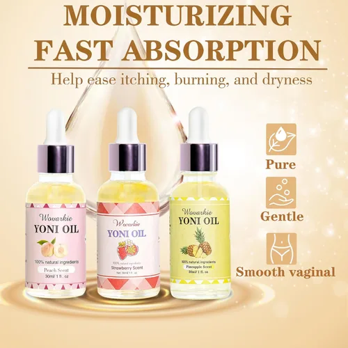 Vista 4 de Wovarkie Aceite Yoni para mujer, equilibrio de pH, desodorante femenino, humectante vaginal, cuidado femenino, aceite de Yoni totalmente natural