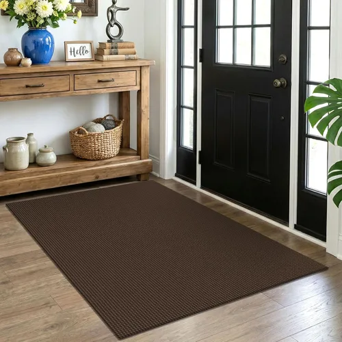 Vista 136 de EARTHALL Alfombra tejida de 2 x 3 pies, lavable para entrada, alfombra trenzada antideslizante, alfombra para puerta interior y exterior, alfombra