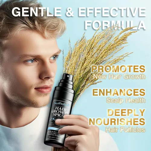 Vista 2 de Suero natural para el crecimiento del cabello para hombres: aceite para el cabello y el cuero cabelludo con romero, aceite de batana, agua de arroz