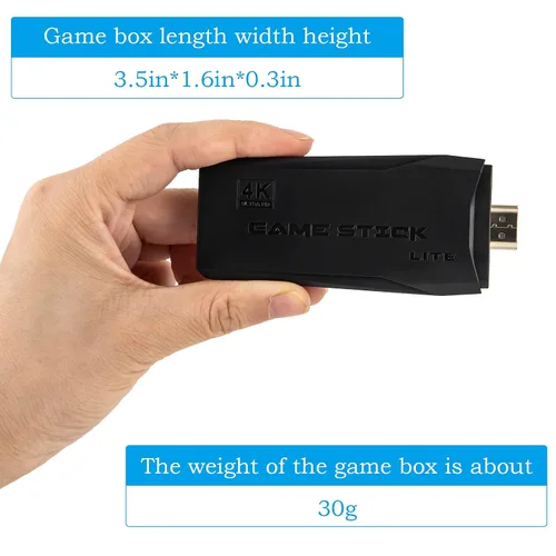 Vista 4 de WWahuayuan Retro Game Console with Dual Controllers Plug & Play Video Game Stick Built in 10000+ Games, 9 Classic Emulators, TV 4K High Definition