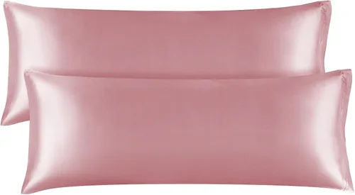 Vista 146 de BEDELITE Funda de almohada de satén para cabello y piel, súper suave y refrescante similar a las fundas de almohada de seda, paquete de 2 con cierre