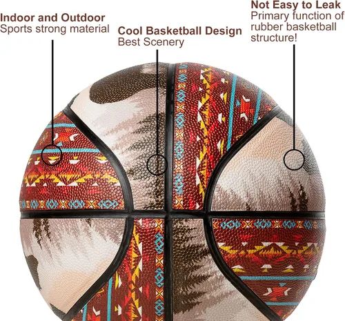 Vista 5 de Balón de baloncesto para interiores y exteriores de 29.5 pulgadas, de cuero compuesto de baloncesto, talla 7, adulto, pelota de entrenamiento