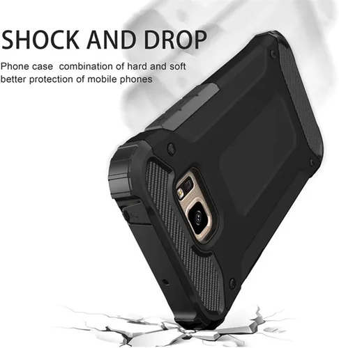 Vista 2 de Funda de teléfono para Samsung Galaxy S7 con protector de pantalla de vidrio templado y accesorios para celda, resistente, de doble capa, cuerpo
