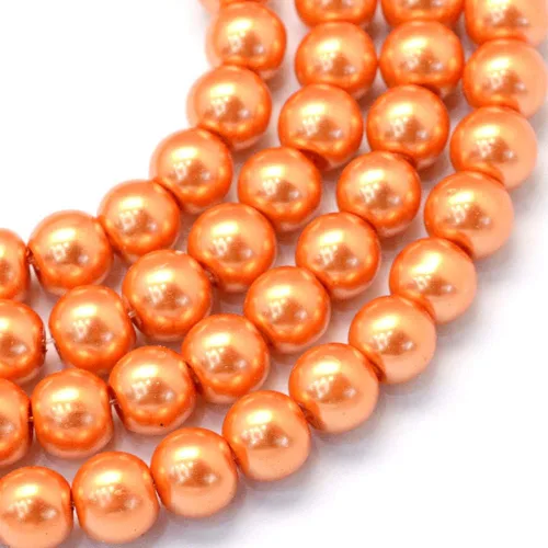 Vista 15 de KISSITTY 105 unids/hebra Burly Wood Satin Luster Glass Round Pearl Spacer Bead Loose Beads 0.315 in para bricolaje joyería artesanía 31.4