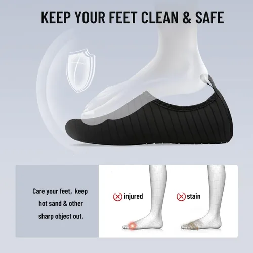 Vista 5 de Calcetines acuáticos, zapatos de agua para playa, calcetines de yoga descalzos de secado rápido para surf, piscina, natación, zapatos para mujeres