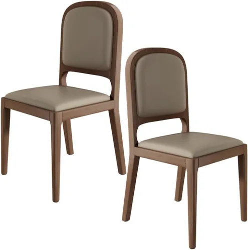 Vista 13 de YVYKFZD Sillas de comedor de madera maciza, juego de sillas de cocina sin brazos, silla de comedor tapizada de cuero, silla de sala de estar