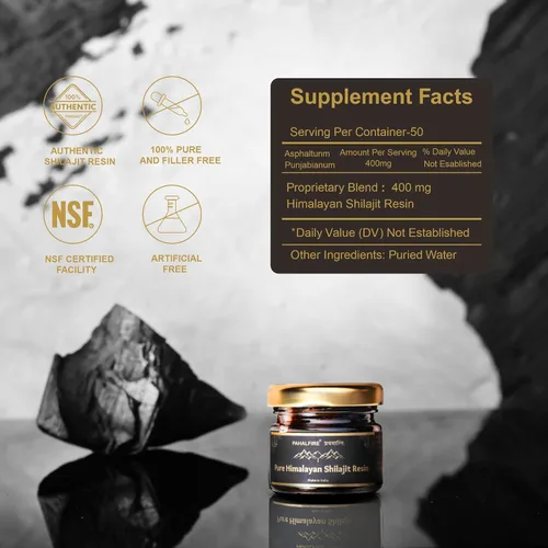 Vista 7 de Resina pura de Shilajit del Himalaya de grado A 85% de ácido fúlvico + 85 minerales traza 400 mg/porción probada en laboratorio Energía