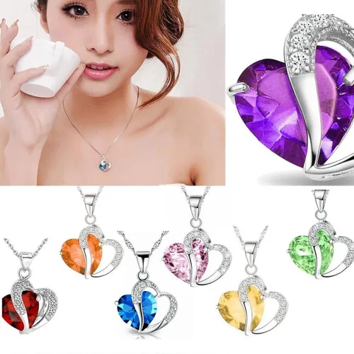 Vista 2 de ZYooch - Dije con la palabra Mom grabada para mujer, collar de compromiso de diamantes de imitación, joyas para regalar