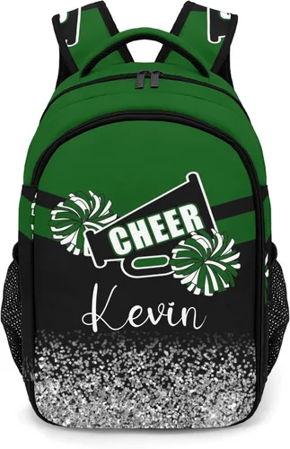 Vista 17 de XOZOTY Mochila de animadora púrpura claro personalizada con nombre para hombres y mujeres, bolso de hombro para computadora portátil, bolsa