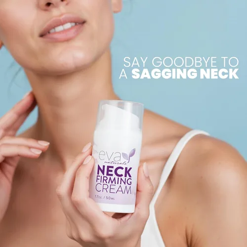 Vista 4 de Eva Naturals Crema reafirmante para el cuello para mujeres, crema de cuello para reafirmar, tensar, levantar la piel flácida, hidratante