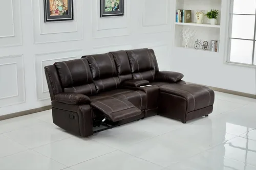 Vista 3 de Servidumbre De Cuero Marrón Modular Reclinado Seccional 8061 (Marrón, Consola)