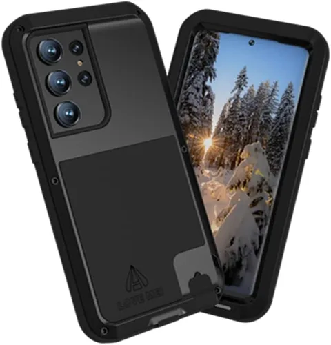 Vista 9 de LOVE MEI Funda de metal para Samsung Galaxy S23 Ultra, resistente al aire libre, de aluminio, resistente a prueba de golpes, protección contra Rojo