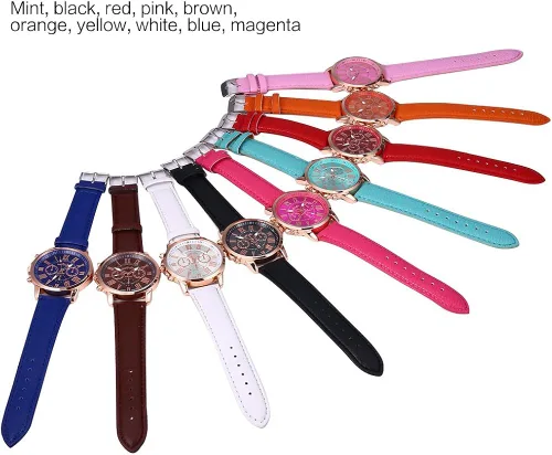 Vista 5 de 10 relojes surtidos al por mayor, platino, cuarzo, a la moda, para mujer