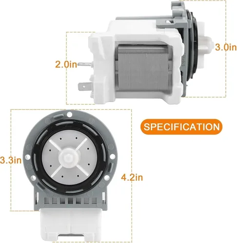 Vista 3 de DC31-00178A DC31-00187A PX3516-01 Washer Drain Pump for Washing Machine-Replaces DC31-00178D B35-3A