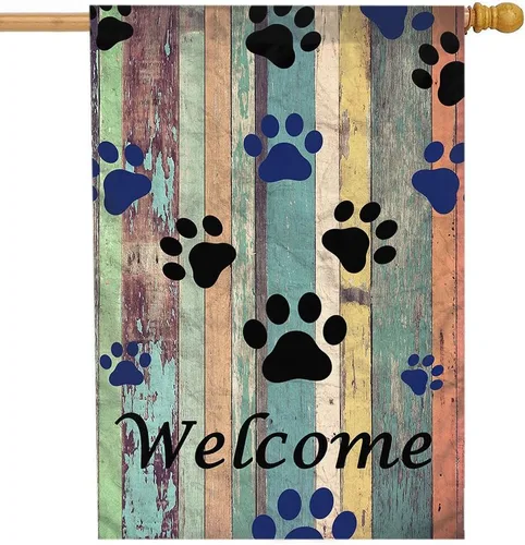 Vista 18 de Moslion Bandera de jardín de oso polar, safari natural, oso polar con cachorros, banderas de nieve de doble cara, bandera de bienvenida para patio