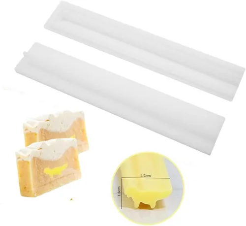 Vista 19 de Moldes de jabón para hacer jabón, paquete de 2 moldes de silicona para jabón, molde de jabón hecho a mano, rectangular, ovalado y formas de flores