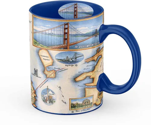 Vista 31 de Taza de cerámica con mapa de 1000 islas de Xplorer Maps (16oz) – Taza de café libre de BPA para bebidas frías y calientes – Perfecta para oficina