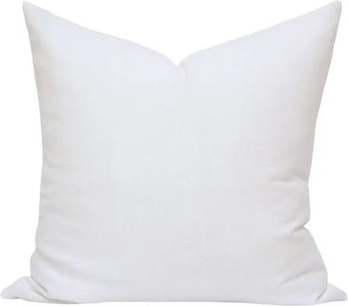 Vista 2 de MoonRest® Paquete de 4 – Relleno de almohada cuadrada alternativa de plumón sintético – Funda de algodón tejido para almohada, cojín de sofá – 8 x 8