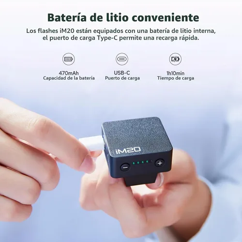 Vista 8 de GODOX Mini flash iM20, mini flash GN10, batería incorporada