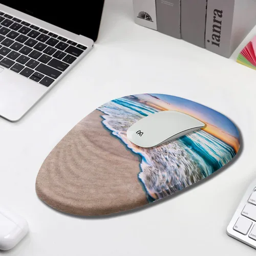 Vista 6 de Alfombrilla de mouse Sunset, alfombrilla de mouse ergonómica con soporte para la muñeca, alfombrilla de escritorio de poliuretano antideslizante