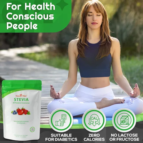 Vista 7 de Natural Mate Edulcorante sin calorías – Polvo granular orgánico de stevia mezclado con eritritol – Reemplazo de azúcar 2:1 para ceto, paleo, bajo IG