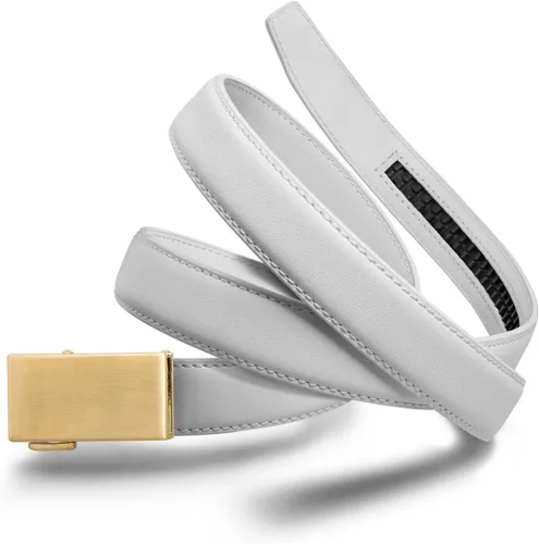Vista 51 de Mission Belt Cinturón de trinquete de cuero para mujer, colección de cuero de 1.181 in oro/cuero negro