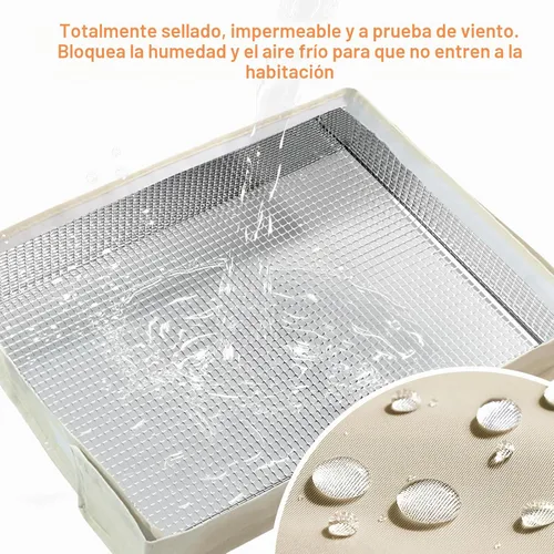 Vista 6 de Window Air Conditioner Covers for Inside 17"W x 13"H x 3.5"D, Beige