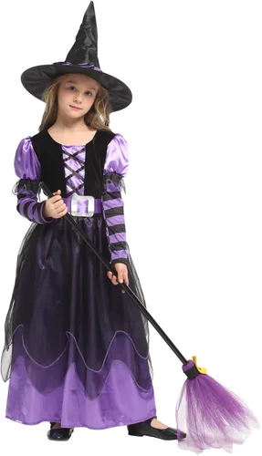 Vista 5 de Narecte Halloween Costumes for Girls Halloween Costumes,Witch Costume for Girls Witch Costume,Kids Witch Costume