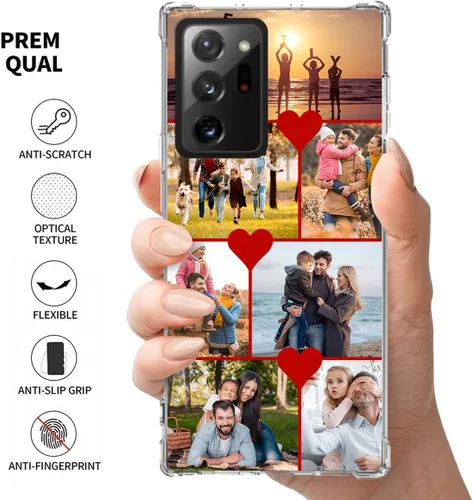 Vista 2 de Funda para teléfono personalizada para Samsung Galaxy Note 20 Ultra, funda personalizada con collage de fotos con múltiples imágenes, funda