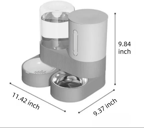 Vista 6 de Alimentador de gravedad para gatos y dispensador de agua, 2 en 1, alimentador automático para gatos con rotación de 180 grados, paquete de 2