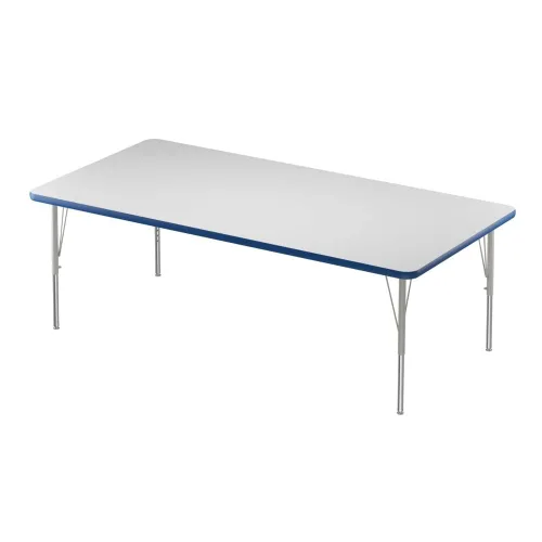 Vista 79 de Correll - Mesa rectangular de actividades para el aula de 30 x 60 pulgadas, altura ajustable (19-29 pulgadas), parte superior de granito gris, borde