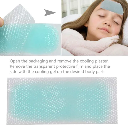 Vista 6 de 20 almohadillas de gel fresco, parches de gel refrescante, tiras refrescantes para la frente, alivia el dolor de cabeza, dolor de muelas, dolor