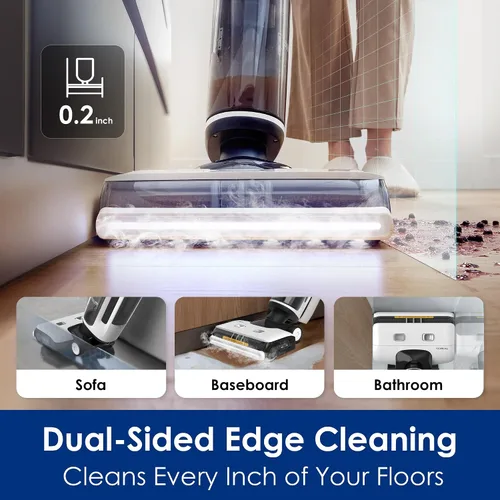 Vista 8 de Tineco Floor ONE S7 Aspiradora y trapeador a vapor inalámbrico todo en uno para limpieza húmeda y seca, lavadora de pisos para limpieza