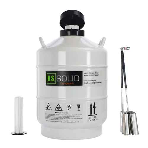 Vista 11 de U.S. SOLID Contenedor criogénico de 10 L, depósito tipo tanque de nitrógeno líquido LN2 con correas, 6 envases