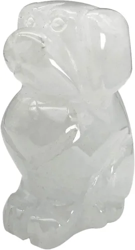 Vista 4 de Fekuar Estatua de perro sentado de aventurina verde, escultura de animales de cristal curativo tallada a mano, piedras de bolsillo, decoración