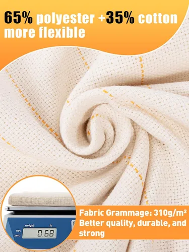 Vista 4 de Tela de Tufting Grande de 40" × 40" con Líneas Marcadas - Tela de Monje Primaria para Aguja de Punzón para Alfombra DIY - Pistola de Tufting