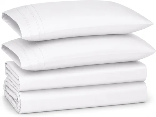 Vista 13 de Tribeca Living Juego de sábanas satinadas tamaño individual XL, 100 % rayón de bambú con 300 hilos, sábana bajera refrescante con bolsillo profundo