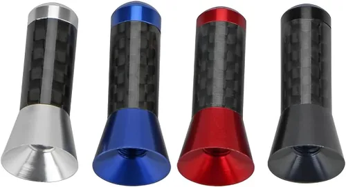 Vista 6 de Antena corta para coche, Antena aérea universal rechoncha de 3.5cm, Antena mini de coche de fibra de carbono con rosca de aleación de aluminio