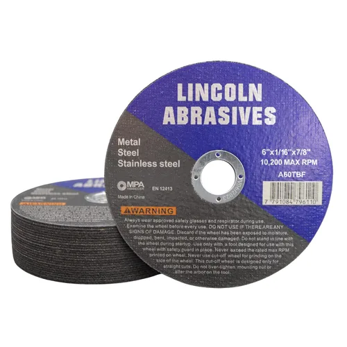 Vista 9 de 25 piezas de ruedas de corte Lincoln Abrasives Metal y acero inoxidable de 4.5" x 1/16" x 7/8