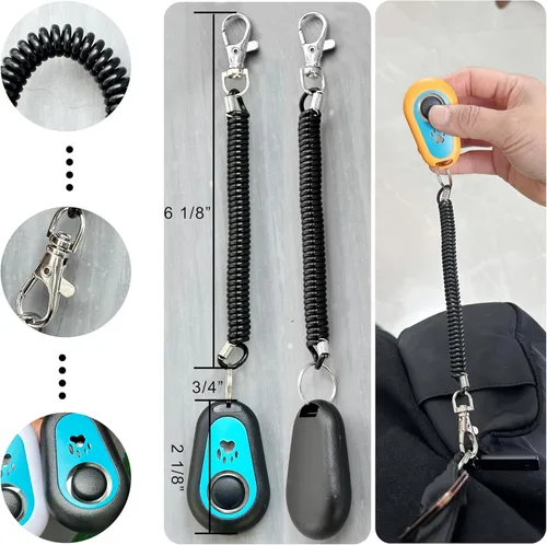 Vista 7 de Clicker de entrenamiento para mascotas con correa de muñeca - Clickers de entrenamiento de perros (5PCS)