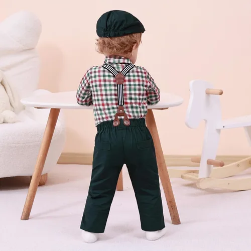 Vista 4 de SANMIO Ropa de bebé niño 0-18M Traje de bebé niños 4 unids Ropa de vestido de bebé Conjunto de esmoquin para bebés