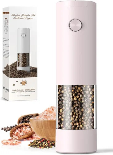 Vista 25 de Juego de molinillo eléctrico de sal y pimienta, automático para cocina, grosor ajustable, mayor capacidad, con luces LED, regalos de Navidad