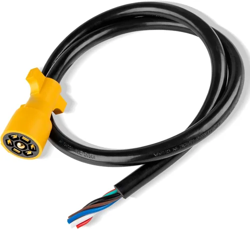 Vista 9 de MECMO - Arnés de cableado de remolque de 7 pines de 4 pies de reemplazo para RV con hoja de remolque de 7 vías resistente con conector de extremo