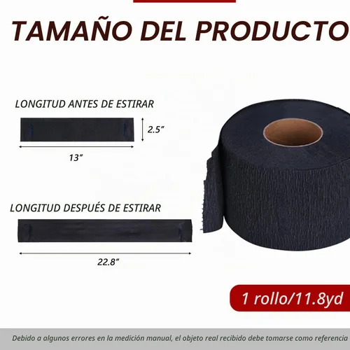 Vista 2 de Paquete de 2 tiras desechables para el cuello de peluquero de papel elástico profesional, protector para el cuello, herramienta de accesorios