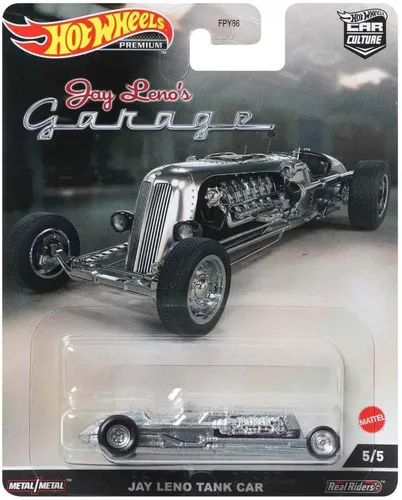 Vista 6 de Jay Leno - Coche cisterna de metal cepillado Jay Leno's Garage modelo fundido a troquel por Hot Wheels