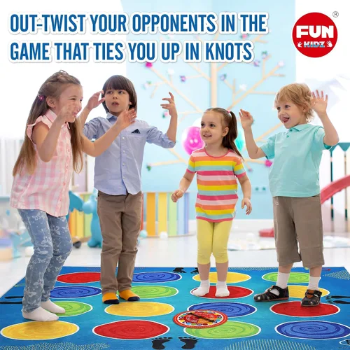 Vista 9 de FunKidz - Juego clásico de poses giratorias, juego de fiesta gigante para niños y adultos, mayor tamaño, actividad familiar en interiores